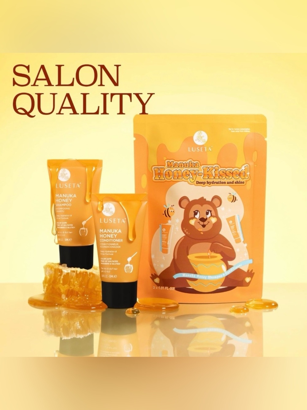 🍯 LUSETA Manuka Honey-Kissed
Travel Size Shampoo & Conditioner - Picture 2 of 7